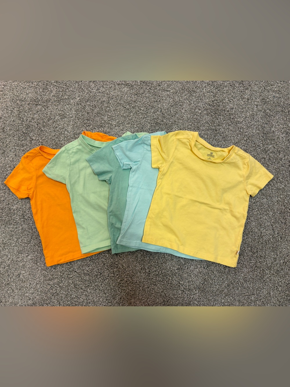The Honest Company Kids Short Sleeve Tees - Yellow, Orange, Mint, Aqua, Seafoam